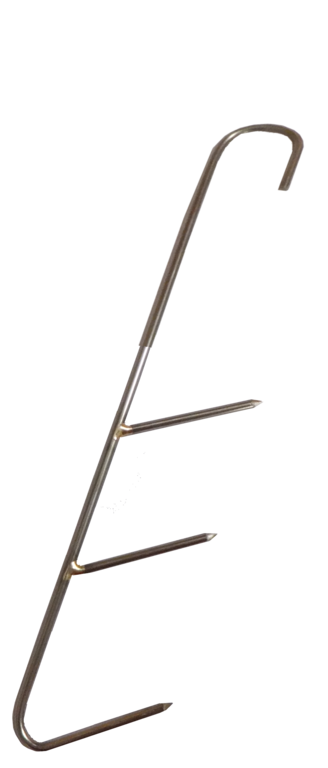 5 Dreispitzen-Räucherhaken, DHS, 20cm/2,4mm